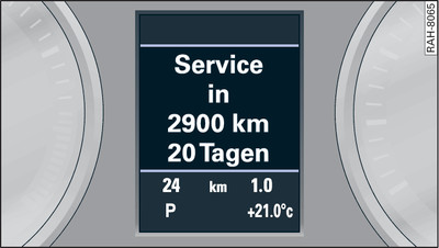 Kombiinstrument: Beispiel einer Service-Intervall-Anzeige